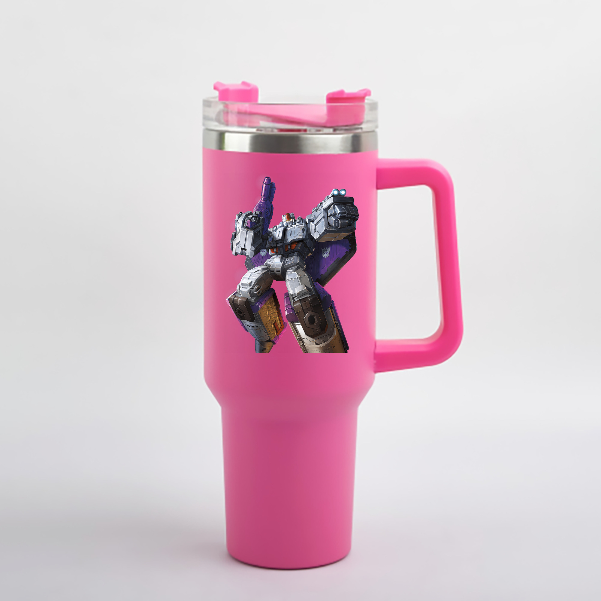 （画像用） Transformers トランスフォーマー 1200mL車用タンブラー - クリスタルステッカー（プラスチックストロー付き）